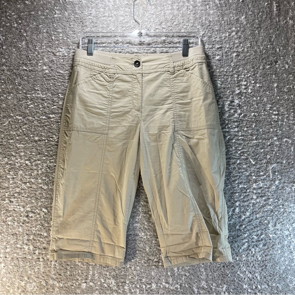 Chicos Crop Pants Womens‎ 00 Brown Flat Front Straight Leg Beach Summer 30X15